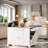 Kitchen Island With Concealed Tilt-Out Trash Can, Built-In Power Outlet, Fluted Drawers, And Mobile Wheels Adjustable Shelves Cabinet-1785909883