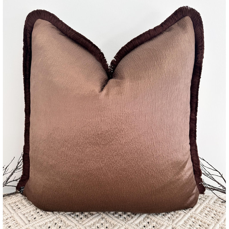 Abstract Brown Square Throw Pillow Cover