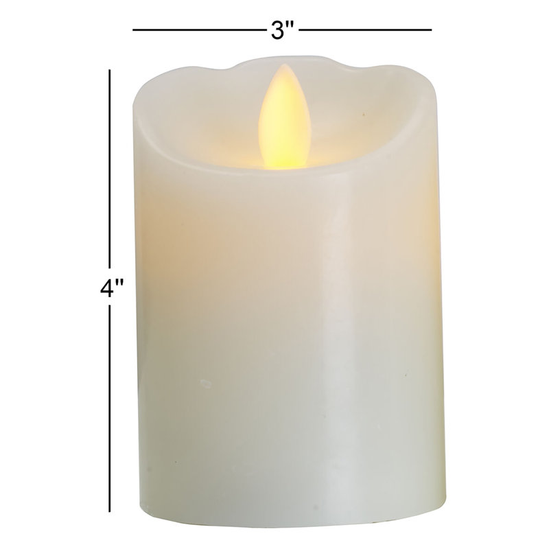 Unscented Realistic-Flame LED Wax Pillar Candles