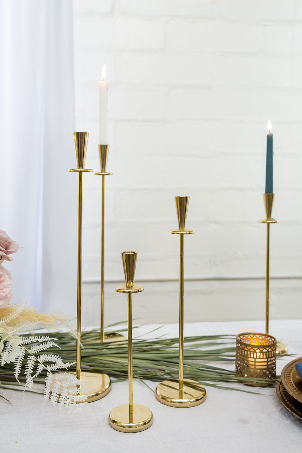 Corla Metal Candlestick Holder, 12.25" H x 3" W x 3" D