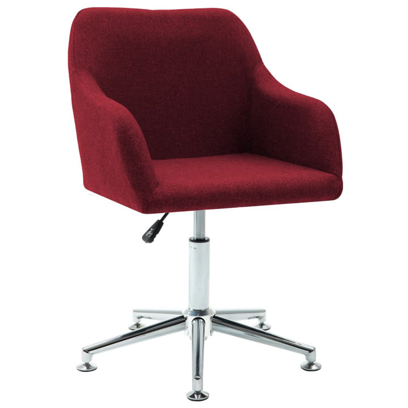 Danjela Swivel Office Chair Fabric, Wine Red