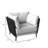 Devkran Upholstered Leather Accent Chair Single-Seater Sofa with Steel Legs-1783384771