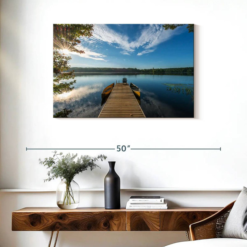 Dock on placid lake Aletra, H 24 po x l 36 po