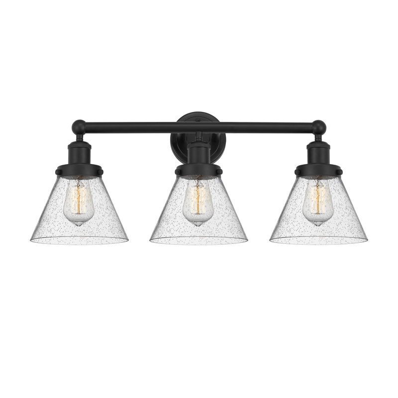 Éclairage pour meuble-lavabo à intensité variable 3 lumières Aritzy, Noir mat, Mercurisé