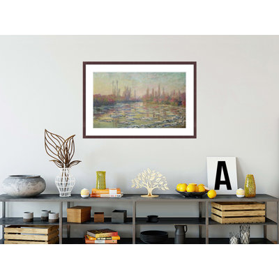 The Thaw on the Seine near Vetheuil by Claude Monet -Framed Giclee Print