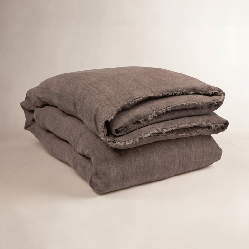 Hunter Linen Duvet Cover, Walnut, King Duvet Cover
