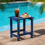 Table d'appoint d'extérieur H 16,1 po x P 12,2 po x H 16,7 po, table d'appoint de patio durable et résistante aux intempéries pour chaises Adirondack, petite table d'extérieur carrée portante de 200 lb pour la cour, la piscine, le patio, le porche, le jardin, la pelouse, le compagnon de détente, bleu-1244910763