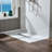 59/60" W x 31.5" D Solid Surface Shower Base, Non-Slip, Low-Profile, Curbless, Wheelchair Accessible-87073666-87073667