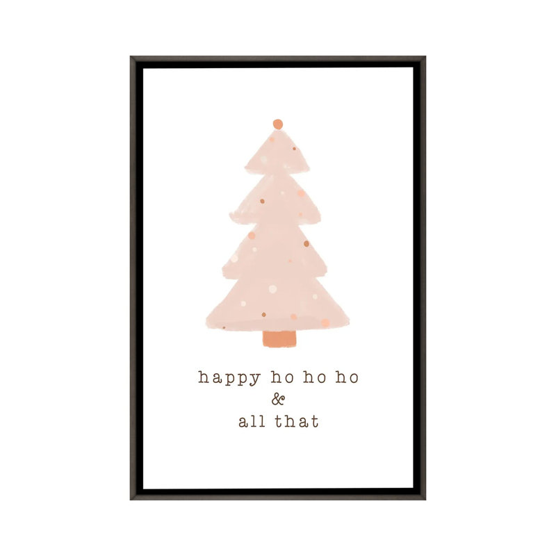 « Happy Ho Ho Ho » par Orara studio, reproduction d’art, H 26 po x l 18 po x 1,5 po, Cadre en bois rustique foncé