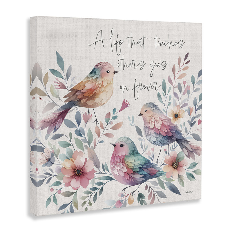Art mural sur toile "La vie qui touche les autres" par Nicole DeCamp, H 17 po x l 17 po