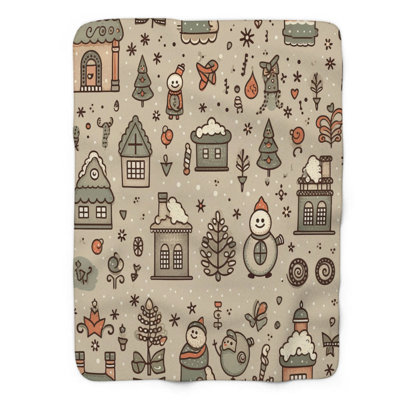 Frosty Time - Couverture sherpa de qualité supérieure 1 pièce