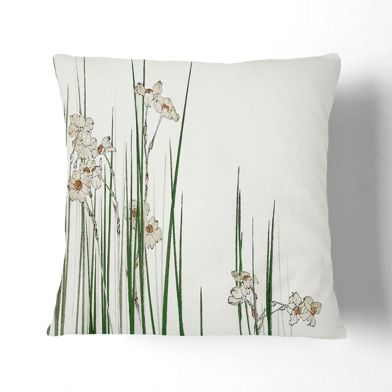 Daffodil Floral Square Cushion, 40cm H x 40cm W x 15cm D