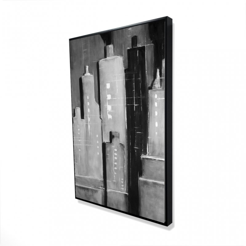 «Abstract Black and White Buildings» sur toile