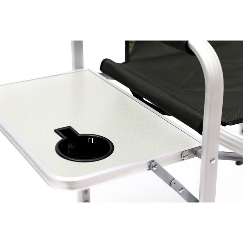 Chaise d'extérieur avec table d'appoint et poches de rangement, Vert