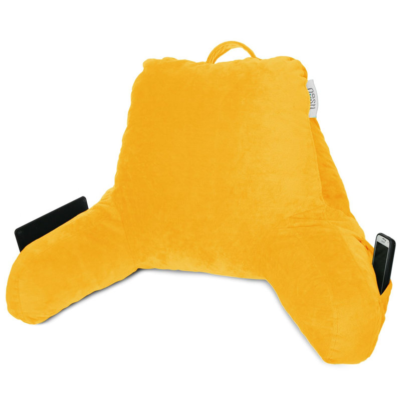 Nestl Reading Back Pillow For Reading & Bed Rest, Yellow, 17" H x 31" W x 12" D