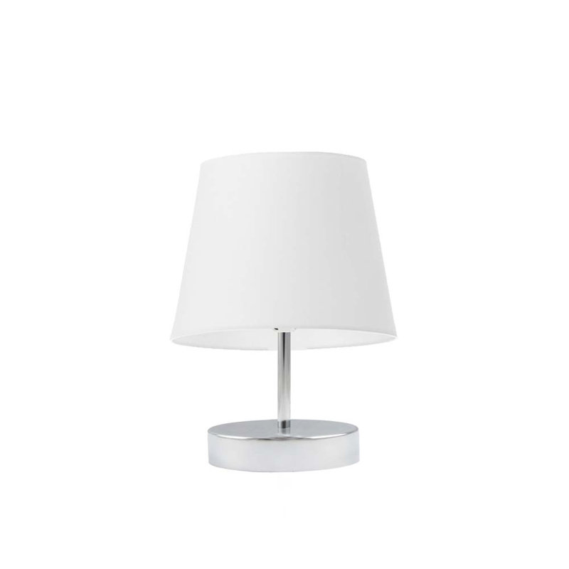 Deok Metal Table Lamp, Chrome, White