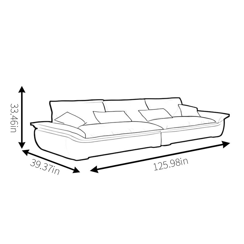 Canapé Minimalist, H 33,46 po x l 125,98 po x P 39,37 po, 5