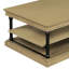 Table basse en bois 55,1 "avec pieds noirs, 2 tablettes de rangement ouvertes, table de salon moderne, brun-49572699