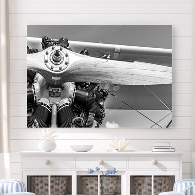 Chalfield Vintage Propeller en noir et blanc - reproduction de photo sur toile tendue