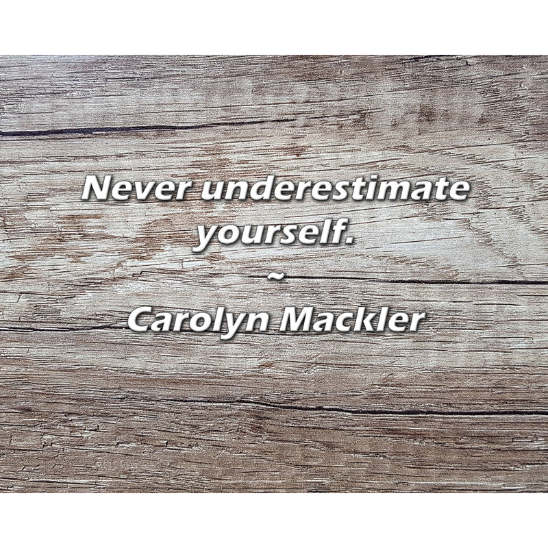 Carolyn Mackler Citation: Ne vous sous-estimez jamais.