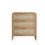 Table de chevet moderne en rotin courbé avec rangement à 3 tiroirs-1266077807