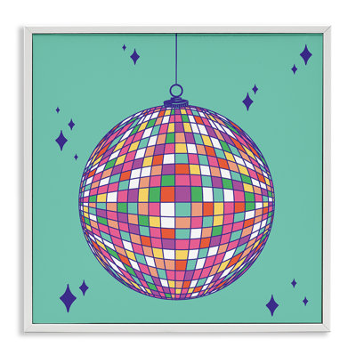 Geometric Modern Disco Ball Framed Giclee, design by Sazerelli Designs