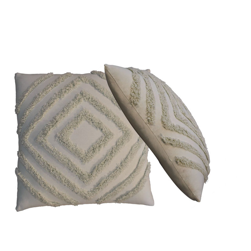 Green Square Throw Cushion, Sea Green