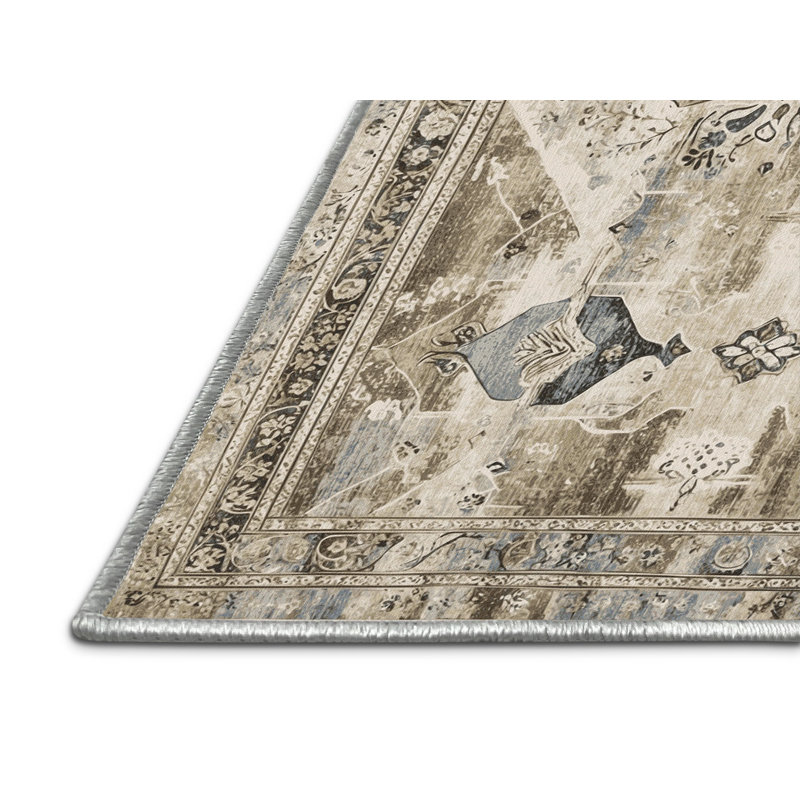 Tapis opulent en mosaïque, Rectangulaire 2 pi x 3 pi