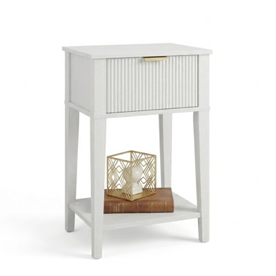 Modern Minimalist End Table With Open Storage Shelf