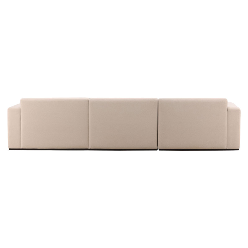 Brooklyn Polyester Upholstered Chaise Sectional, Mohair Cream, Left Hand Facing