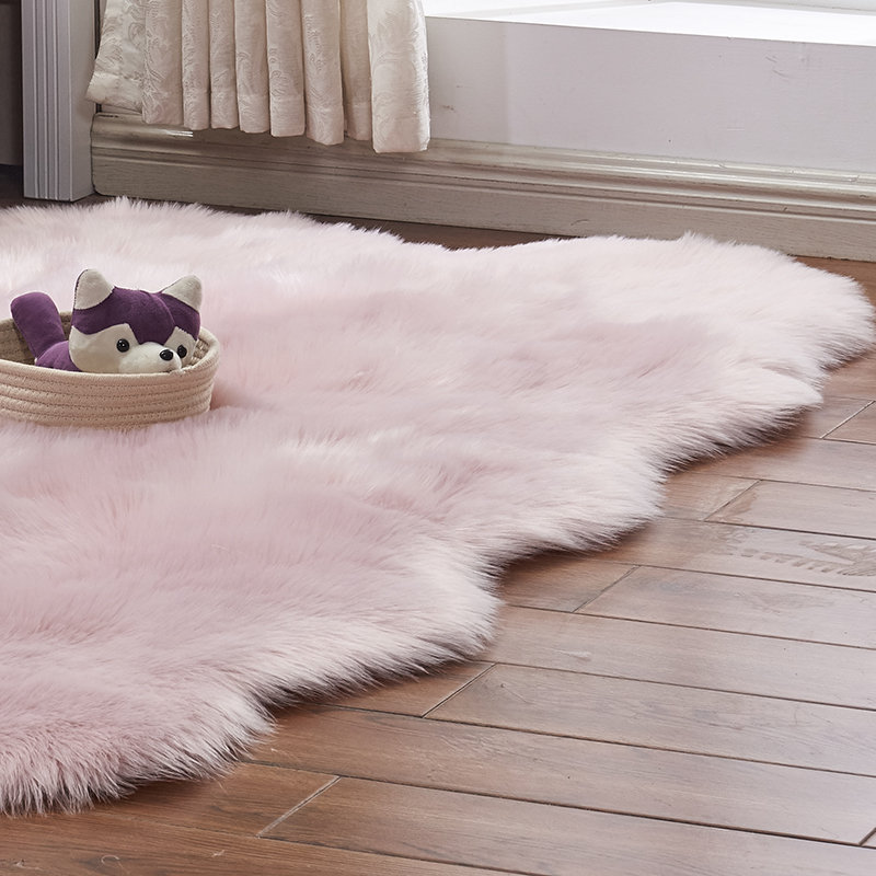 Solid Colour Faux Sheepskin 180cm X 110cm Area Rug
