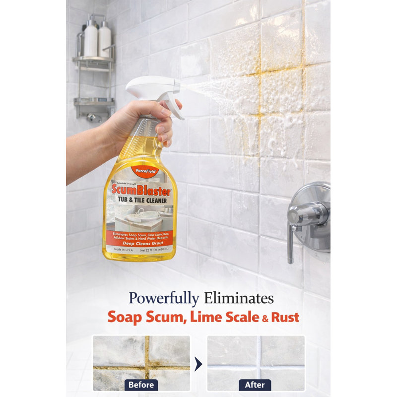 ForceField ScumBlaster Tub and Tile Cleaner - Hard Water and Soap Residue Remover