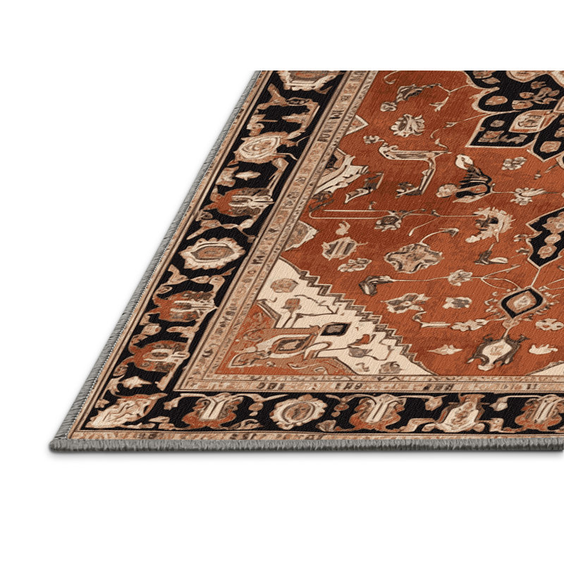 Tapis brun lavable à la machine, Carré 4 pi