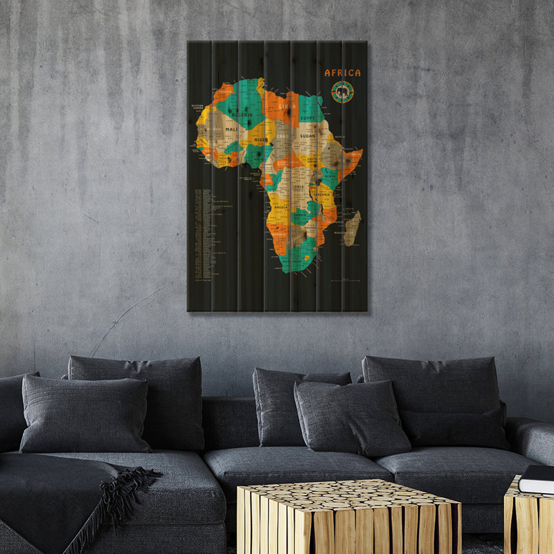 Carte de l'Afrique, L 26 po x H 40 po