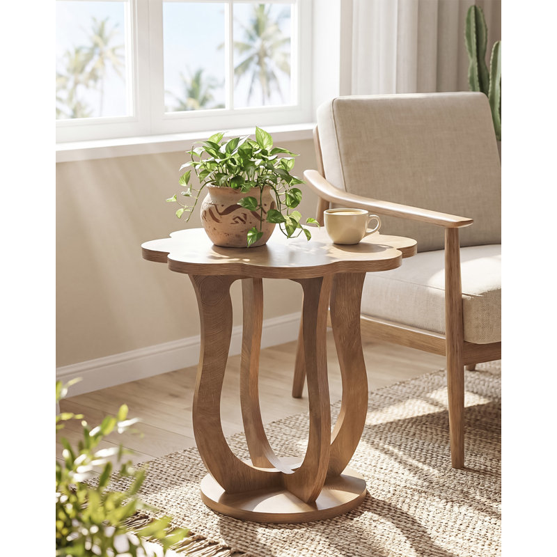Flower-shaped End Table, Farmhouse Side Table