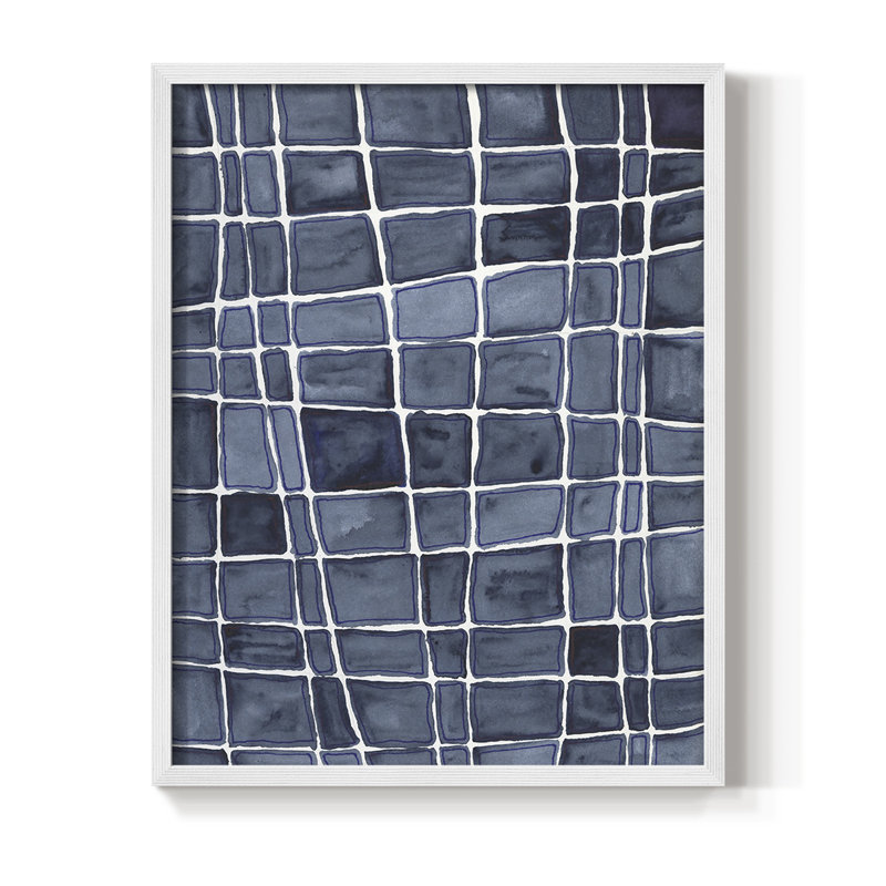 Square Bluff I, reproduction encadrée - bois massif, Blanc, H 28 po x l 22 po