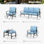 Ensemble de conversation de patio pour 9 personnes Tapasi avec chaises longues berçantes et table de foyer optionnelle-101551523-106924938