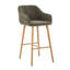 Tabouret de bar 29,5 po en lin avec pieds en bois-515651887