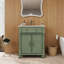 Meuble-lavabo de salle de bain avec lavabo, tiroir rabattable et poignées en métal-658221942
