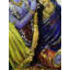 Krishna appliquant des fleurs à Radha | Acrylique sur toile | Par Kishore Kawad