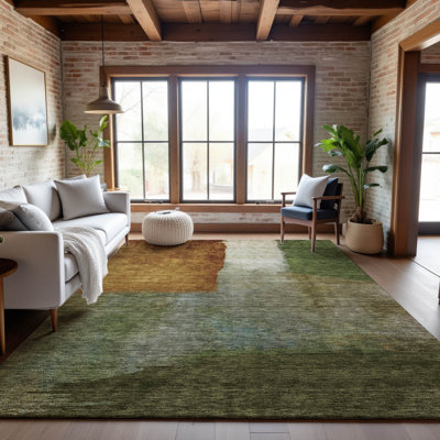 Premium Machine Washable Wayne AMF1100 Squares Rug