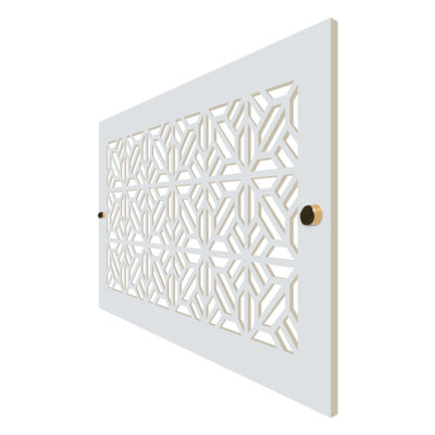 Stellar Air White Wall And Ceiling Registers With Brass Screws- 4x12 (Duct Opening) 6x14 Overall Size - Spring Tile