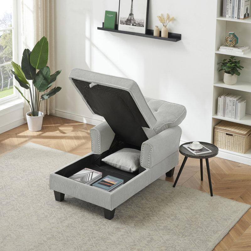 Chaise longue rembourrée, Beige