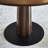 Walnut+Black Round Solid Wood Dining table-1819779607