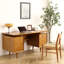 Bureau fonctionnel en chêne simple et élégant pour le bureau à domicile et le bureau