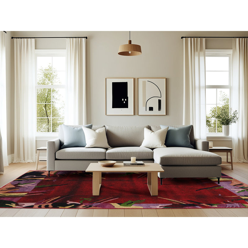 Abstract Indoor Rug, Rectangle 6' x 9'