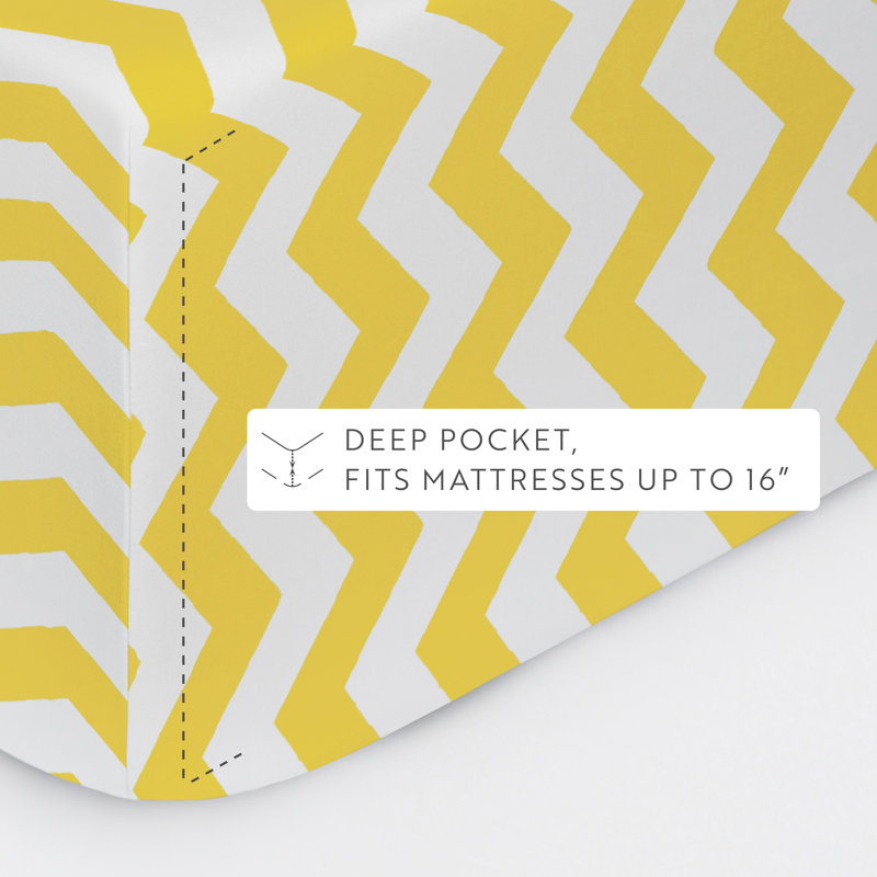 Simply Soft™ Arrow Pattern Microfiber Sheet Set, Full Sheet Set + Fitted Sheet + 2 Pillowcases, Yellow
