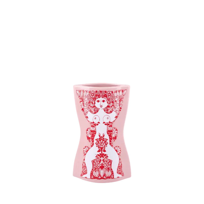 Nina Vase, pink/red, Height 6.5 in
