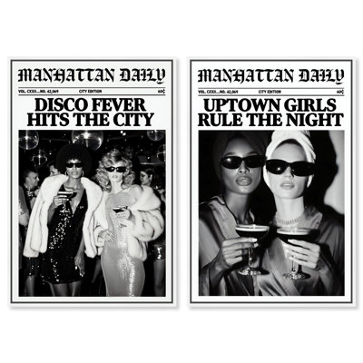 «Uptown Night», reproduction d'art sur toile par Art Remedy, cadre blanc, 24 x 36
