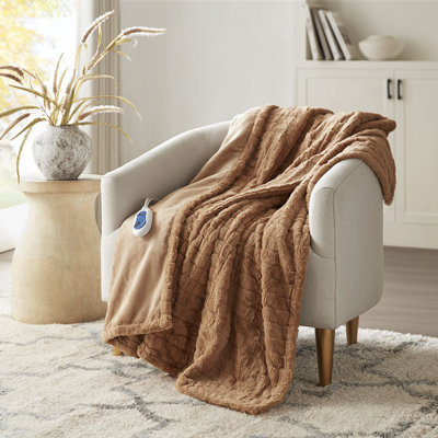 Jeté chauffant en fausse fourrure confortable pour se blottir avec style